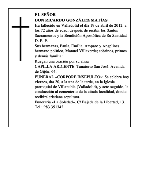 Don Ricardo González Matías