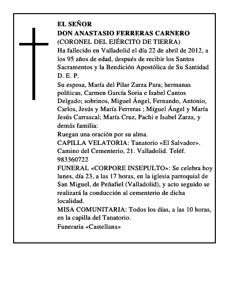 Don Anastasio Ferreras Carnero