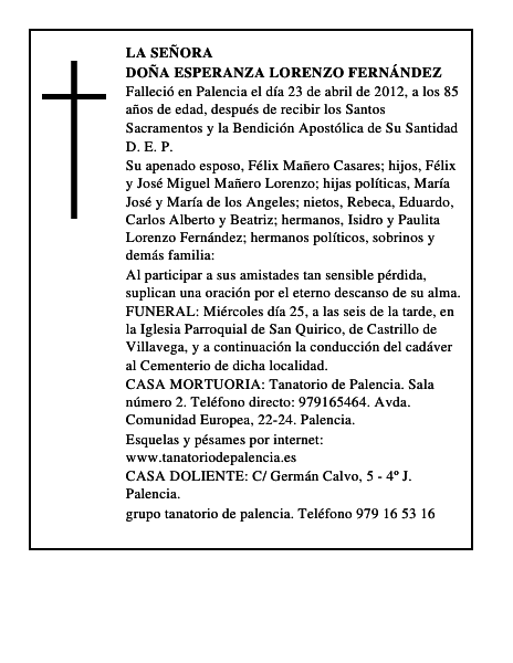 Doña Esperanza Lorenzo Fernández