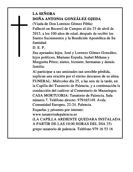 Doña Antonia González Ojeda