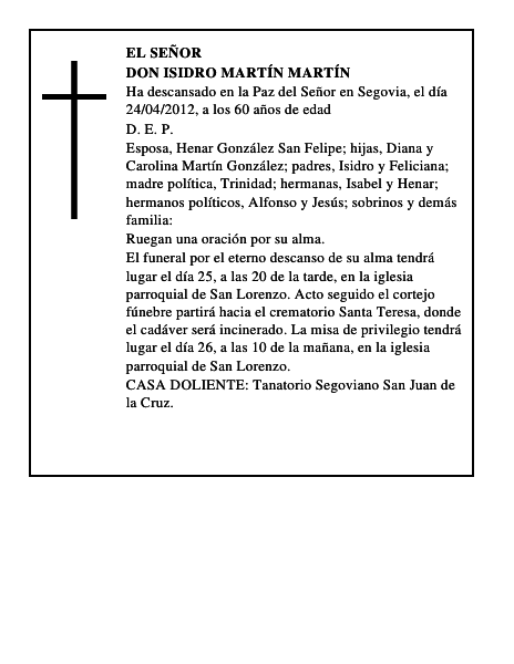 Don Isidro Martín Martín