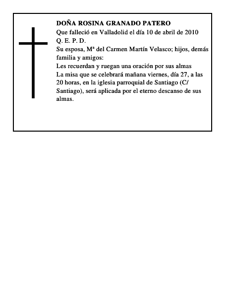 Doña Rosina Granado Patero