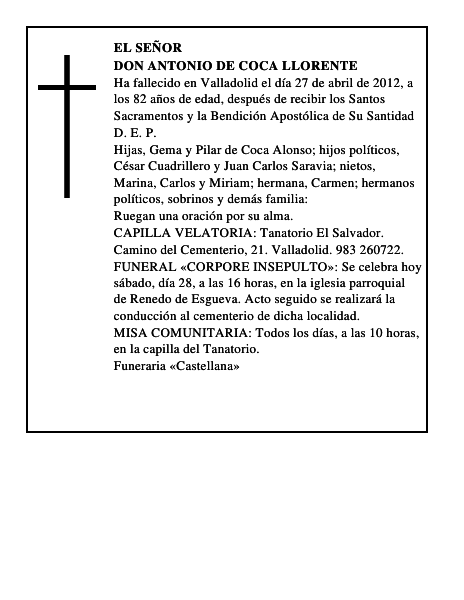 Don Antonio de Coca Llorente
