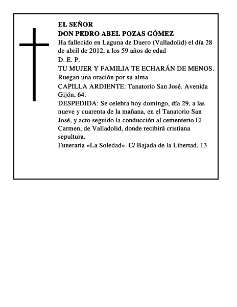Don Pedro Abel Pozas Gómez