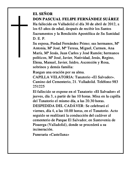 Don Pascual Felipe Fernández Suárez
