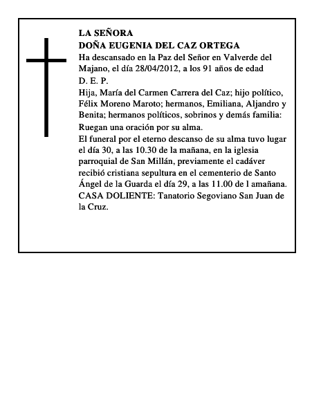 Doña Eugenia del Caz Ortega