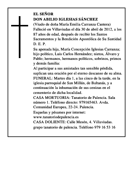 Don Abilio Iglesias Sánchez