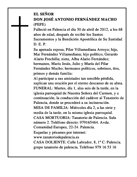 Don José Antonio Fernández Macho