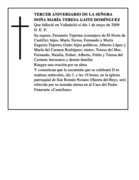 Doña María Teresa Gaite Domínguez