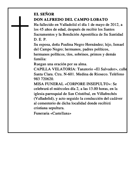 Don Alfredo del Campo Lobato