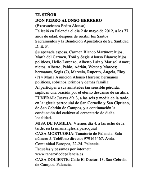 Don Pedro Alonso Herrero