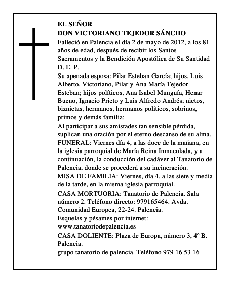 Don Victoriano Tejedor Sáncho