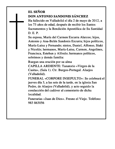 Don Antonio Sandonis Sánchez