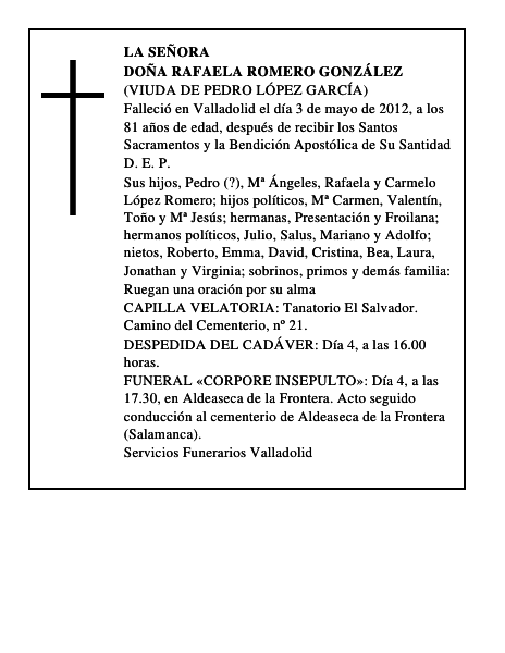 Doña Rafaela Romero González
