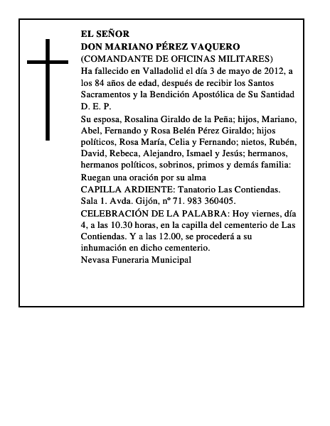 Don Mariano Pérez Vaquero