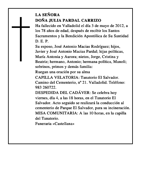 Doña Julia Pardal Carrizo