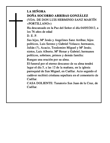 Doña Socorro Arribas González