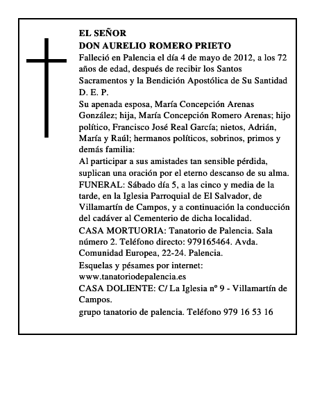 Don Aurelio Romero Prieto
