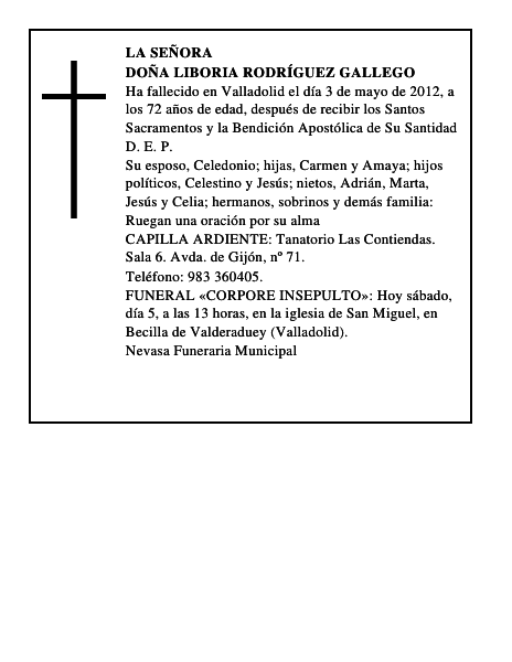 Doña Liboria Rodríguez Gallego