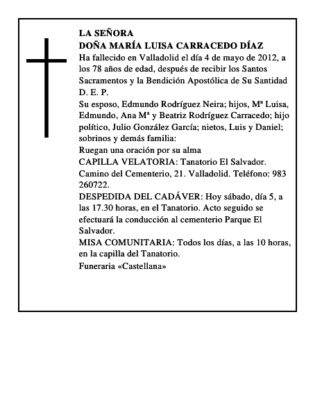 Doña María Luisa Carracedo Díaz
