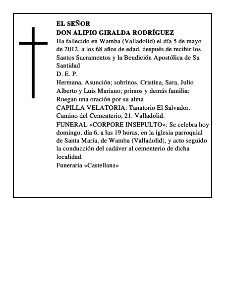 Don Alipio Giralda Rodríguez