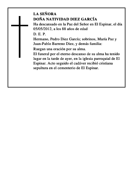 Doña Natividad Diez García