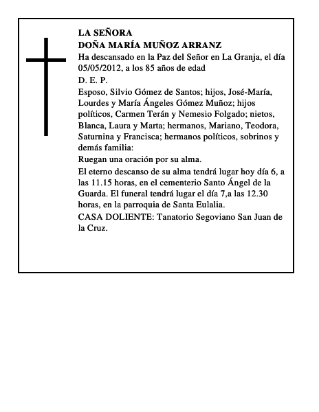 Doña María Muñoz Arranz