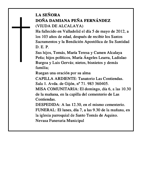 Doña Damiana Peña Fernández