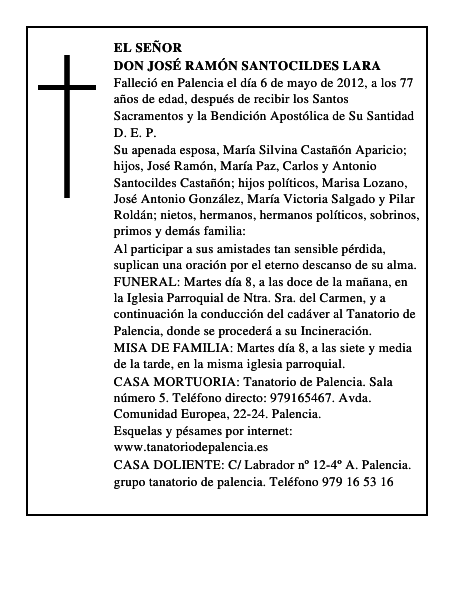 Don José Ramón Santocildes Lara