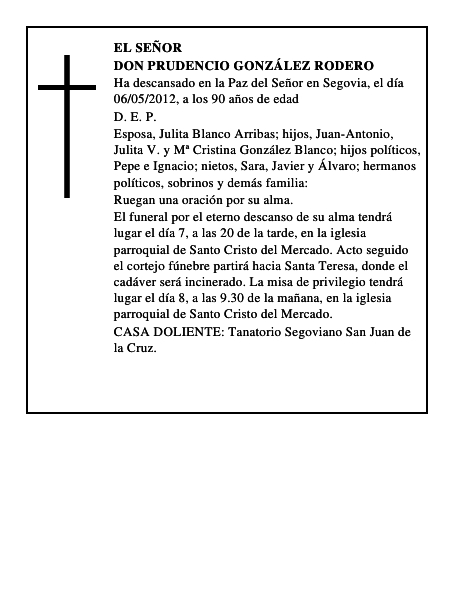 Don Prudencio González Rodero