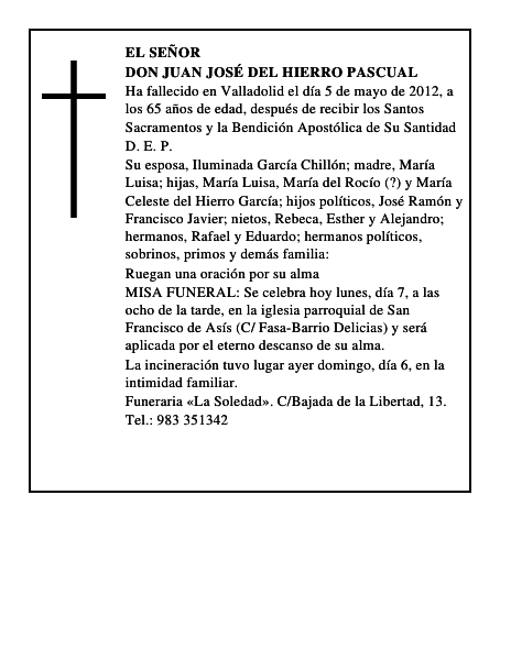 Don Juan José del Hierro Pascual