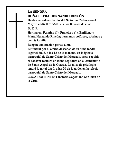 Doña Petra Hernando Rincón