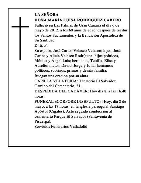 Doña María Luisa Rodríguez Cabero