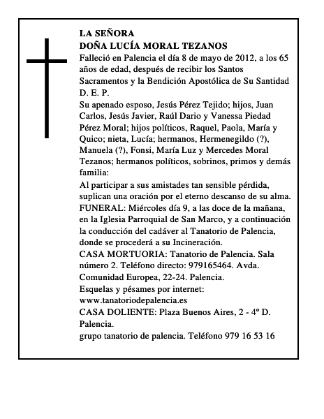 Doña Lucía Moral Tezanos