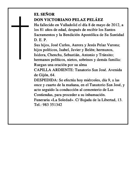 Don Victoriano Pelaz Peláez