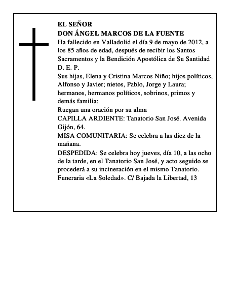 Don Ángel Marcos de la Fuente