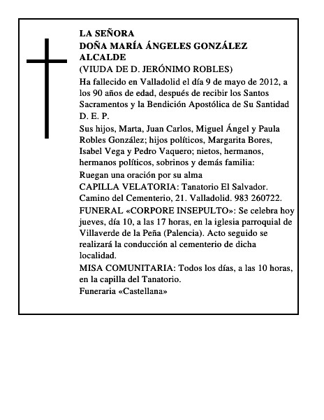 Doña María Ángeles González Alcalde