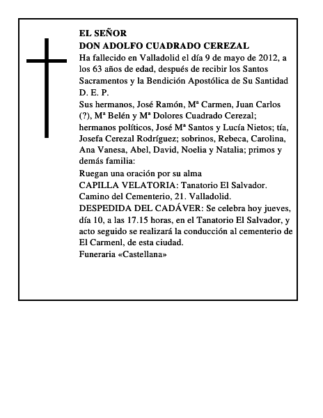 Don Adolfo Cuadrado Cerezal