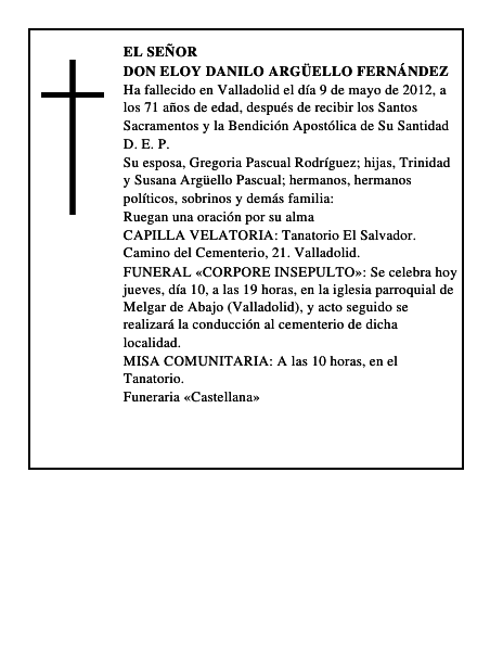 Don Eloy Danilo Argüello Fernández