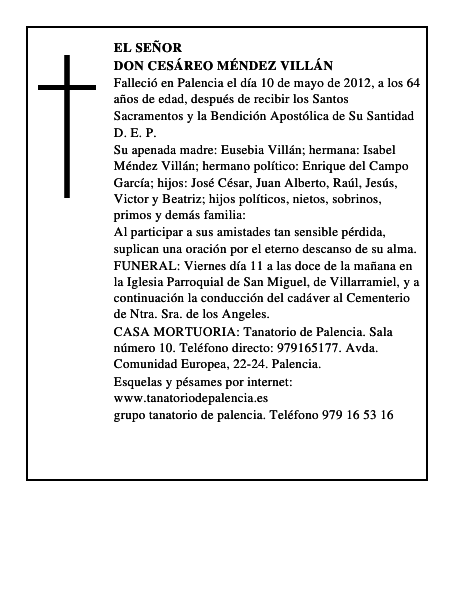 Don Cesáreo Méndez Villán