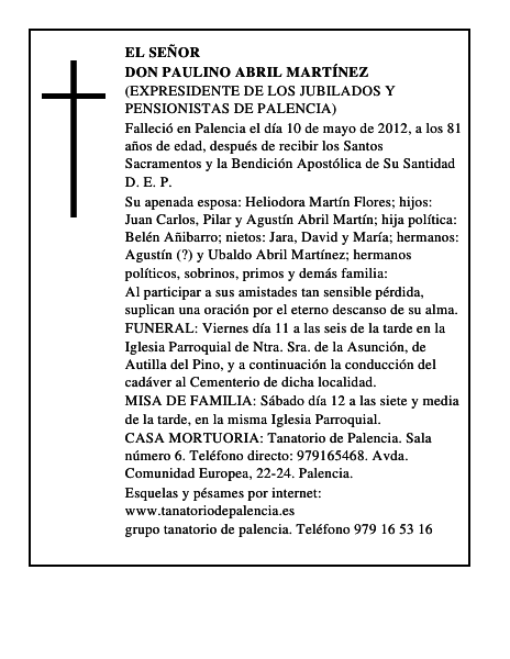 Don Paulino Abril Martínez