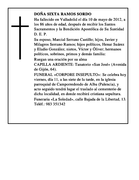 Doña Sixta Ramos Sordo