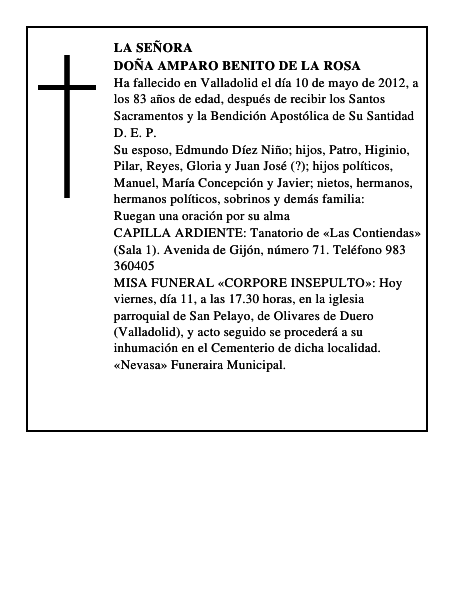 Doña Amparo Benito de la Rosa
