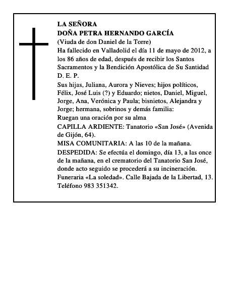 Doña Petra Hernando García