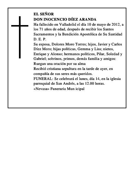Don Inocencio Díez Aranda