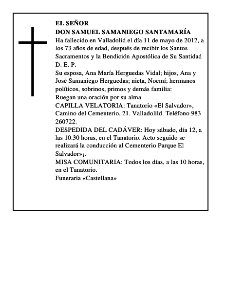 Don Samuel Samaniego Santamaría