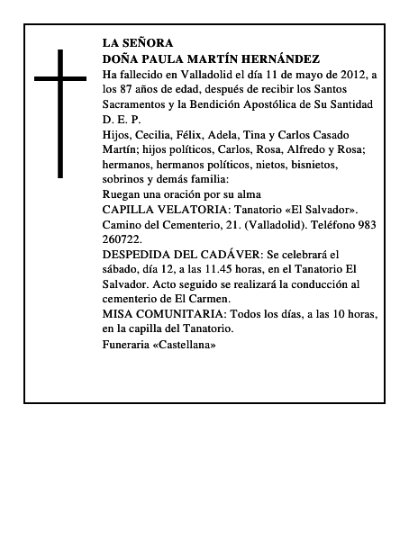Doña Paula Martín Hernández