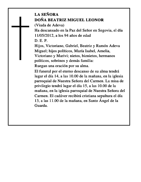 Doña Beatriz Miguel Leonor