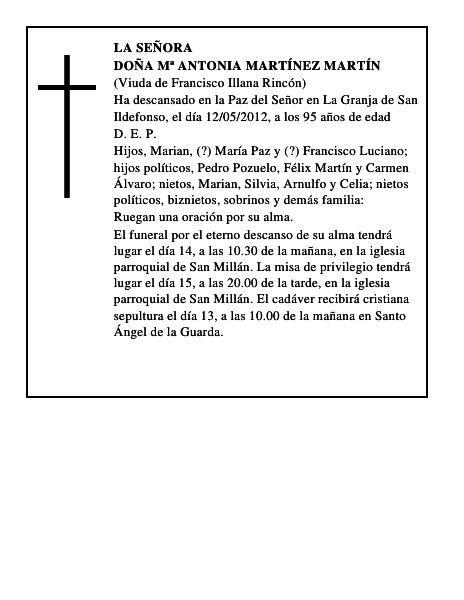 Doña Mª Antonia Martínez Martín
