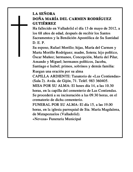 Doña María del Carmen Rodríguez Gutiérrez